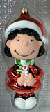 ADLER LUCY SANTA GLASS CHRISTMAS ORNAMENT