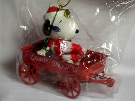 Adler Snoopy In Metal Wagon Ornament