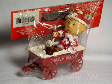 Adler Charlie Brown In Metal Wagon Ornament
