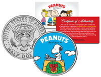 Snoopy Christmas  JFK Kennedy Half Dollar U.S. Coin - Licensed