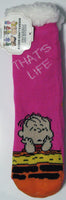 Peanuts Sherpa - Lined Crew - Length Slipper Socks - That's Life - snoopn4pnuts.com