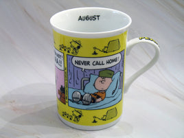 Danbury Mint Porcelain Calendar Mug - August: Summer Camp Blues - snoopn4pnuts.com