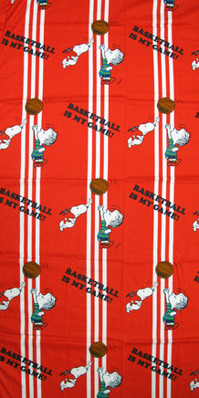 Linus And Snoopy Twin-Size Bedspread - "Basketball Is My Game"