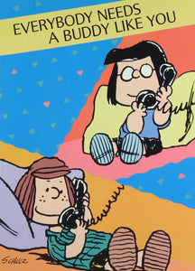 1987 Peanuts Greeting Card Booklet With Envelope (8 Double-Sided Pages) - Everybody Needs A Buddy Like You