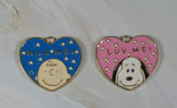 Peanuts Heart Enamel Charms - HUG ME! or LUV ME!