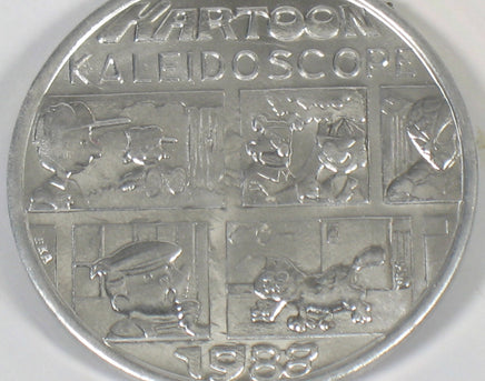 1988 Mardi Gras Plastic Coin - Charlie Brown and Lucy Comic Panel - snoopn4pnuts.com