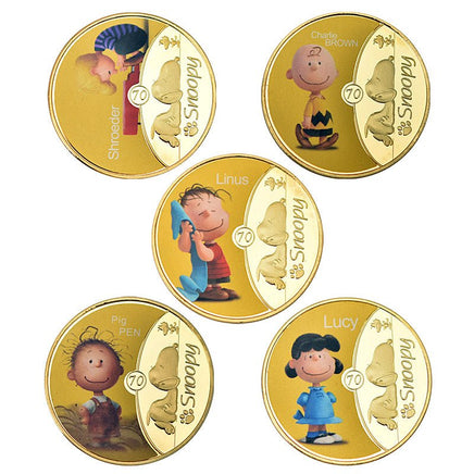 Peanuts 70th Anniversary Gold - Plated Commemorative Half Dollar Coin (Includes Snoopy Coin) - snoopn4pnuts.com