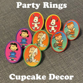 Peanuts Party Rings Set (Also Use As Cupcake Decor) - snoopn4pnuts.com