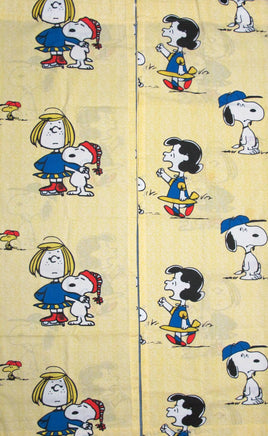 Peanuts Gang Vintage Pleated - Style Curtain Set (Long Panels) - snoopn4pnuts.com