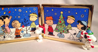 Danbury Mint Peanuts Christmas Glass Tiles Display With Ornaments - snoopn4pnuts.com