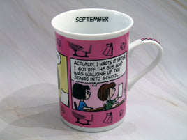 Danbury Mint Porcelain Calendar Mug - September: Back To School - snoopn4pnuts.com