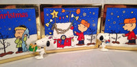 Danbury Mint Peanuts Christmas Glass Tiles Display With Ornaments - snoopn4pnuts.com