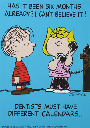 Peanuts Dental Appointment / Post - Visit Post Card - Linus and Sally - snoopn4pnuts.com