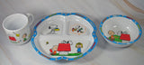 Peanuts 3-Piece Vintage Melamine Dish Set With Divided Plate
