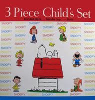 Peanuts 3 - Piece Vintage Melamine Dish Set With Divided Plate - snoopn4pnuts.com