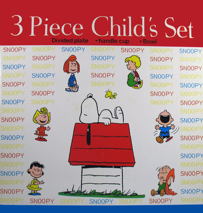 Peanuts 3 - Piece Vintage Melamine Dish Set With Divided Plate - snoopn4pnuts.com