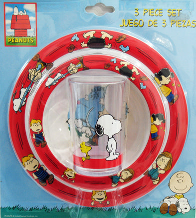 Peanuts 3 - Piece Melamine Dish Set - snoopn4pnuts.com