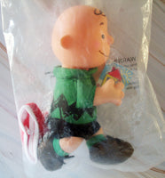 Mcdonald's Promotional Charlie Brown Doll With Knit Santa Hat