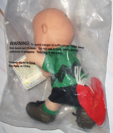 Mcdonald's Promotional Charlie Brown Doll With Knit Santa Hat