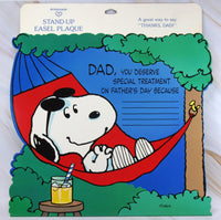 Snoopy Stand-Up Easel Plaque Die-Cut Card - Father's Day