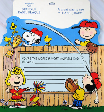 Peanuts Stand - Up Easel Plaque Die - Cut Card - Father's Day - snoopn4pnuts.com