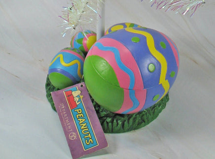 Dept. 56 Peanuts Easter Tree With Egg - Shaped Candy Dish and Ornaments - RARE! - snoopn4pnuts.com
