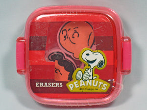 Peanuts 3-Piece Eraser Set In Acrylic Storage Case