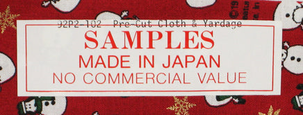 Snoopy Snowman Holiday Fabric - RARE Japanese Sample! - snoopn4pnuts.com