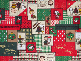 Peanuts Holiday Fabric - Rare Japanese Sample! - snoopn4pnuts.com