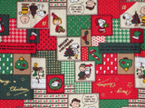Peanuts Holiday Fabric - Rare Japanese Sample!