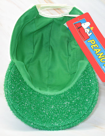 Charlie Brown Faux Leather Ball Cap With Sparkling Brim and Crown Pocket - RARE! - snoopn4pnuts.com