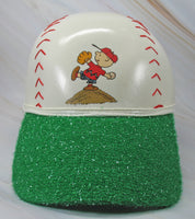 Charlie Brown Faux Leather Ball Cap With Sparkling Brim and Crown Pocket - RARE! - snoopn4pnuts.com