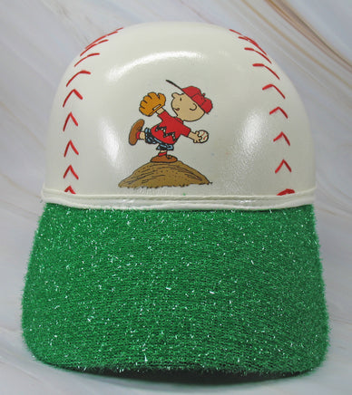 Charlie Brown Faux Leather Ball Cap With Sparkling Brim and Crown Pocket - RARE! - snoopn4pnuts.com