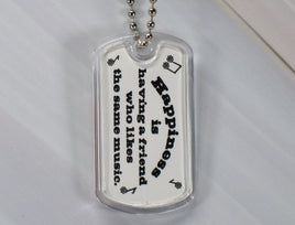 Peanuts Happiness Acrylic Key Chain - Happiness Is Having A Friend Who Likes The Same Music - snoopn4pnuts.com