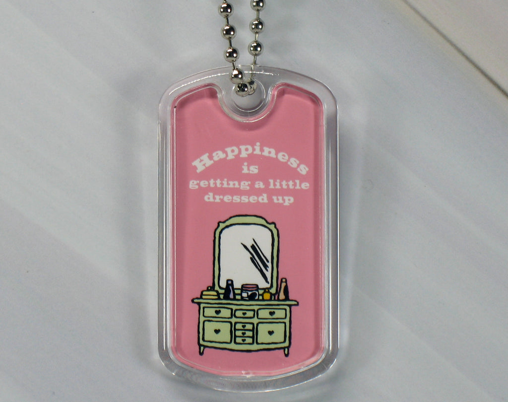 Peanuts Happiness Acrylic Key Chain - Happiness Is Getting Dressed Up