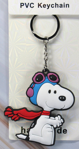 Peanuts Thick PVC Key Chain - Snoopy Flying Ace - snoopn4pnuts.com
