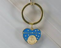 Charlie Brown's Heart Gold - Tone Key Chain - HUG ME! - snoopn4pnuts.com