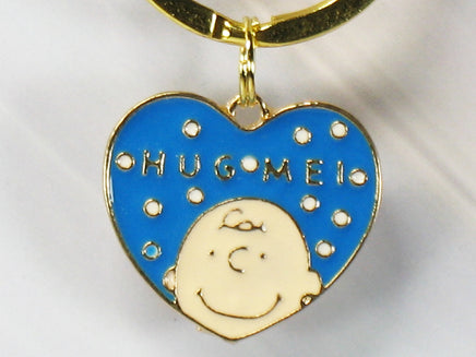 Charlie Brown's Heart Gold - Tone Key Chain - HUG ME! - snoopn4pnuts.com