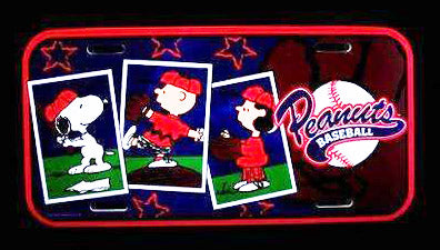 Peanuts Gang Baseball License Plate