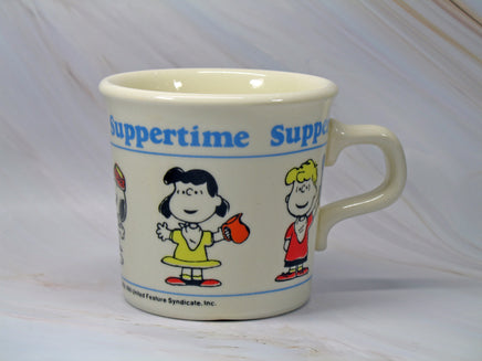 Peanuts Suppertime Vintage Mug (New But Flawed) - snoopn4pnuts.com