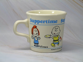 Peanuts Suppertime Vintage Mug (New But Flawed) - snoopn4pnuts.com