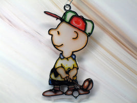 Charlie Brown Faux Stained Glass Ornament - snoopn4pnuts.com