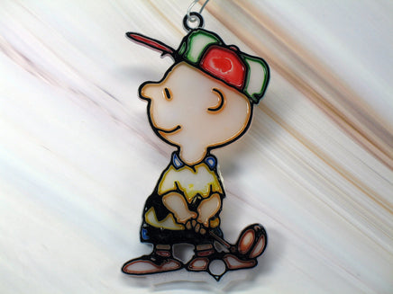 Charlie Brown Faux Stained Glass Ornament - snoopn4pnuts.com