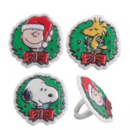 Peanuts Holiday Party Rings Set (Cupcake Decor) - snoopn4pnuts.com