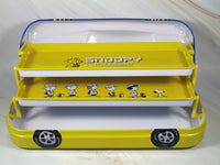 Snoopy Metal Car - Shaped Pencil Box With Multiple Hinged Trays - RARE! - snoopn4pnuts.com