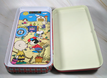 Peanuts Farming Metal Pencil Box With Removable Tray - snoopn4pnuts.com