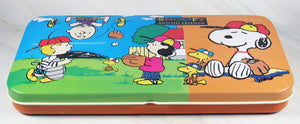 Snoopy and Charlie Brown Metal Pencil Box With Removable Tray