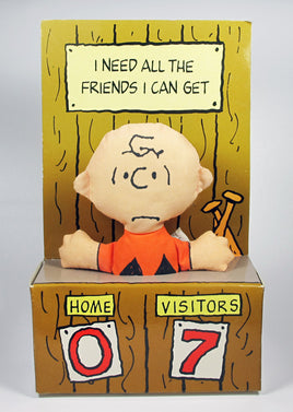 Charlie Brown Baseball Pillow Doll With Stand - RARE! - snoopn4pnuts.com
