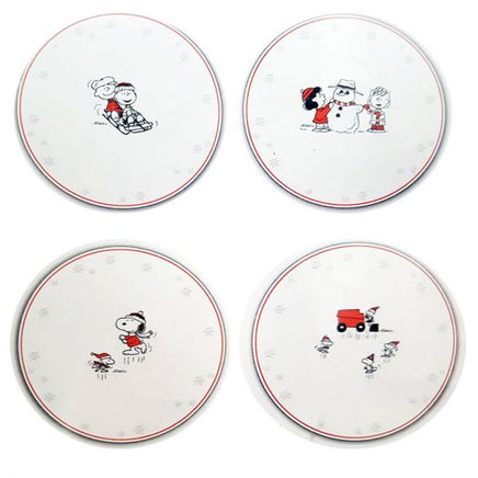 Hallmark Special - Edition Dessert Plates Set - "Winter Fun" (Missing One Plate) - snoopn4pnuts.com