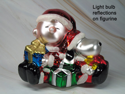 Charlie Brown and Snoopy Large Vintage Mercury Glass Christmas Figurine - RARE! - snoopn4pnuts.com